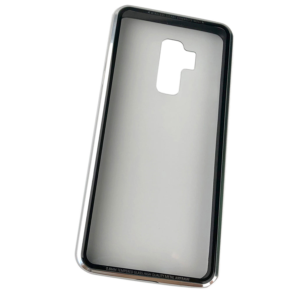 Maxbell Maxbell Protective Tempered Glass Phone Back Case Cover for Samsung Galaxy S9 Silver