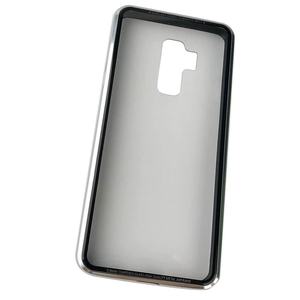 Maxbell Maxbell Tempered Glass Case Shockproof Protective Cover for Samsung S9 Plus silver