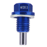 Maxbell 3xM12x1.5 Universal Blue Metal Anodized Magnetic Engine Oil Pan Drain Plug