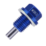 Maxbell 3xM12x1.5 Universal Blue Metal Anodized Magnetic Engine Oil Pan Drain Plug