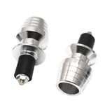 Maxbell Maxbell Motorcycle Aluminum Handle Bar Ends Grips Plugs Vibration Reducing Silver