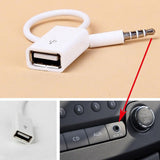 Maxbell 3 Pieces 3.5mm Male AUX Audio Plug Jack To USB 2.0 Female Converter Cable