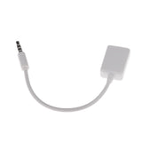 Maxbell 3.5mm Male AUX Audio Plug Jack To USB 2.0 Female Converter Cord Cable White