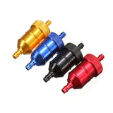Maxbell Universal 1/4''6mm Inline Gas Fuel Filter for Motorcycle Dirt Bike ATVSilver