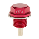 Maxbell 8xM16X1.5 Anodized Magnetic Engine Oil Pan Drain Bolt Plug for   Red