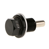 Maxbell 3xM12X1.25 Anodized Magnetic Engine Oil Pan Drain Bolt Plug for    Black