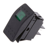 Maxbell Maxbell 4 Pin Waterproof 12V 20A Bar Rocker Toggle Switch LED Light Car Boat Green