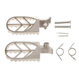 Maxbell Pair Cast Steel Universal Pedals Foot Pegs Footrests for Motorcycle Silver - Aladdin Shoppers