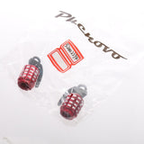Maxbell 4x2pcs Grenade Shape Tire Tyre Valve Dust Caps for Car Motorcycle Bike -Red