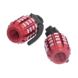 Maxbell 4x2pcs Grenade Shape Tire Tyre Valve Dust Caps for Car Motorcycle Bike -Red