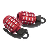 Maxbell 4x2pcs Grenade Shape Tire Tyre Valve Dust Caps for Car Motorcycle Bike -Red