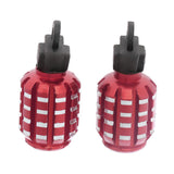 Maxbell 4x2pcs Grenade Shape Tire Tyre Valve Dust Caps for Car Motorcycle Bike -Red