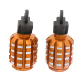 Maxbell 4x2pcs Grenade Shape Tire Tyre Valve Dust Caps for Car Motorcycle Bike -Golden