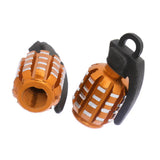 Maxbell 4x2pcs Grenade Shape Tire Tyre Valve Dust Caps for Car Motorcycle Bike -Golden