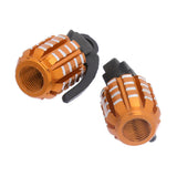 Maxbell 4x2pcs Grenade Shape Tire Tyre Valve Dust Caps for Car Motorcycle Bike -Golden