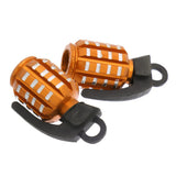 Maxbell 4x2pcs Grenade Shape Tire Tyre Valve Dust Caps for Car Motorcycle Bike -Golden