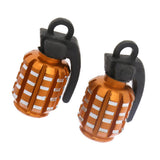Maxbell 4x2pcs Grenade Shape Tire Tyre Valve Dust Caps for Car Motorcycle Bike -Golden