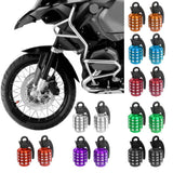 Maxbell 4x2pcs Grenade Shape Tire Tyre Valve Dust Caps for Car Motorcycle Bike -Golden