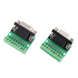 Maxbell DB9 Male Adapter RS232 Serial to Terminal Solderless Board Female Connector