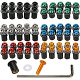 Maxbell 4mm + 5mm Fairing Windscreen Screw Bolt Windshield Mounting Nuts Kit Silver