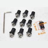 Maxbell 4mm + 5mm Fairing Windscreen Screw Bolt Windshield Mounting Nuts Kit Silver