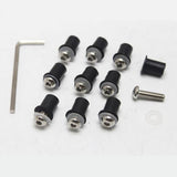 Maxbell 4mm + 5mm Fairing Windscreen Screw Bolt Windshield Mounting Nuts Kit Silver