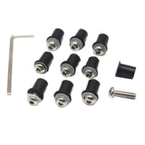 Maxbell 4mm + 5mm Fairing Windscreen Screw Bolt Windshield Mounting Nuts Kit Silver
