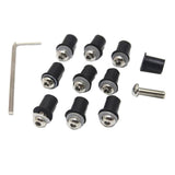 Maxbell 4mm + 5mm Fairing Windscreen Screw Bolt Windshield Mounting Nuts Kit Silver