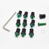 Maxbell 4mm + 5mm Fairing Windscreen Screw Bolt Windshield Mounting Nuts Kit Green