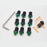 Maxbell 4mm + 5mm Fairing Windscreen Screw Bolt Windshield Mounting Nuts Kit Green