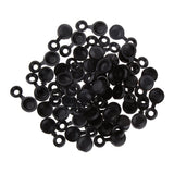 Maxbell 4xPack of 50 Polypropylene Hinged Screw Cover Caps Washer Flip Tops Black