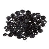 Maxbell 4xPack of 50 Polypropylene Hinged Screw Cover Caps Washer Flip Tops Black