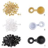 Maxbell 4xPack of 50 Polypropylene Hinged Screw Cover Caps Washer Flip Tops Black