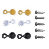 Maxbell 4xPack of 50 Polypropylene Hinged Screw Cover Caps Washer Flip Tops Black
