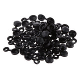 Maxbell 4xPack of 50 Polypropylene Hinged Screw Cover Caps Washer Flip Tops Black