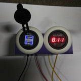 Maxbell Maxbell 3.1A Dual USB Port Car Charger Power Outlet + Red LED Voltmeter Panel Purple