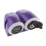 Maxbell Maxbell 3.1A Dual USB Port Car Charger Power Outlet + Red LED Voltmeter Panel Purple