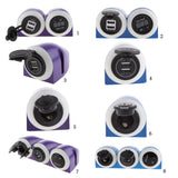 Maxbell Maxbell 3.1A Dual USB Port Car Charger Power Outlet + Red LED Voltmeter Panel Purple