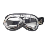Maxbell 9xVintage Pilot Chrome Motorcycle Bike Sport Half Helmet Goggles Clear