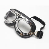 Maxbell 9xVintage Pilot Chrome Motorcycle Bike Sport Half Helmet Goggles Clear