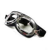Maxbell 9xVintage Pilot Chrome Motorcycle Bike Sport Half Helmet Goggles Clear