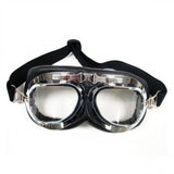 Maxbell 9xVintage Pilot Chrome Motorcycle Bike Sport Half Helmet Goggles Clear