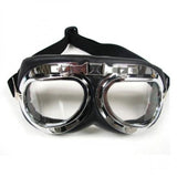 Maxbell 9xVintage Pilot Chrome Motorcycle Bike Sport Half Helmet Goggles Clear