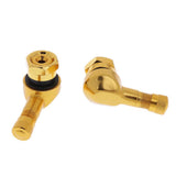 Maxbell 2xAluminum Wheel Tyre Tire Valve Stems w/ Screw Caps Car 90 Degree Yellow
