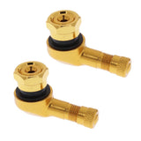 Maxbell 2xAluminum Wheel Tyre Tire Valve Stems w/ Screw Caps Car 90 Degree Yellow