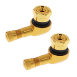 Maxbell 2xAluminum Wheel Tyre Tire Valve Stems w/ Screw Caps Car 90 Degree Yellow