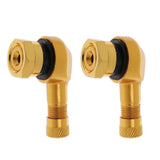 Maxbell 2xAluminum Wheel Tyre Tire Valve Stems w/ Screw Caps Car 90 Degree Yellow