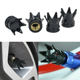 Maxbell Maxbell 4x Black Crown Car Tire Air Stem Valve Caps Wheel Airtight Screw Cover Dust