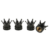 Maxbell Maxbell 4x Black Crown Car Tire Air Stem Valve Caps Wheel Airtight Screw Cover Dust