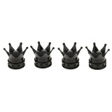 Maxbell Maxbell 4x Black Crown Car Tire Air Stem Valve Caps Wheel Airtight Screw Cover Dust